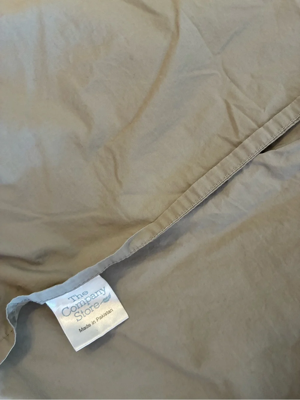The Company Store XL Twin Light Gray Cotton Duvet Cover Ivory Comforter Std Sham